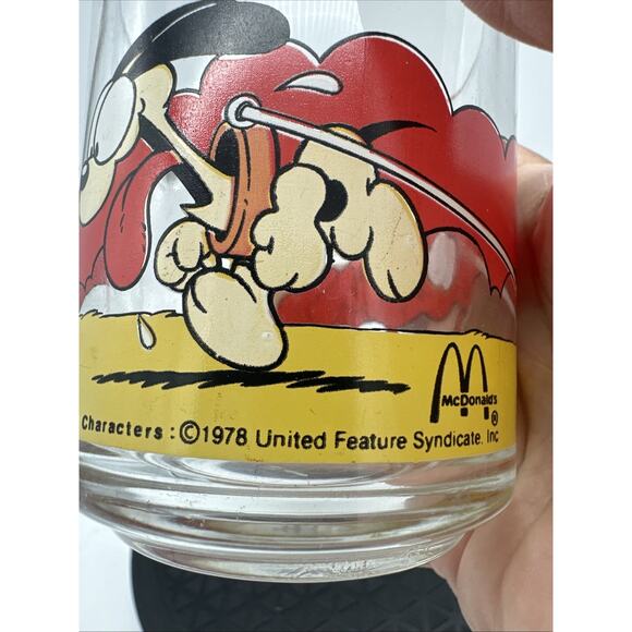 VTG McDonalds Garfield Cups Mugs 1978 Glass Set of 2 Garfield And Odie - Picture 3 of 4